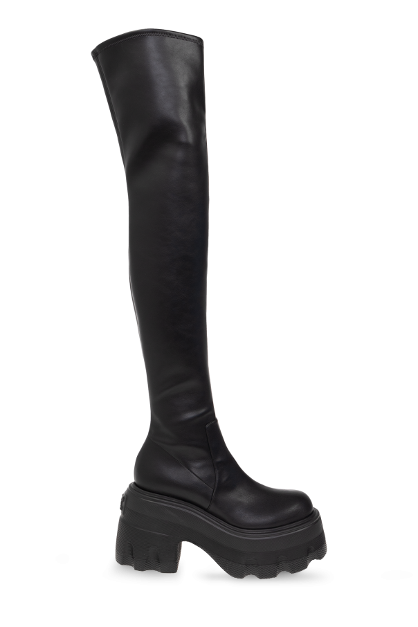 Black ‘Maxxxi’ platform boots in leather Casadei Vitkac GB